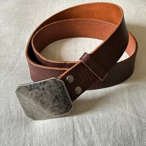 1970s Vintage Brutalist Artisan Leather Belt